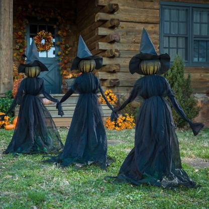 Lighted Halloween Witch Stakes Yard Decor