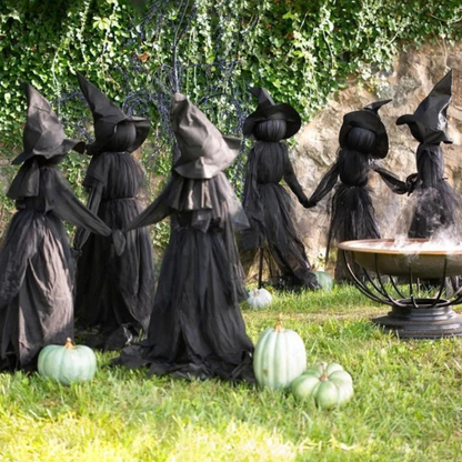 Lighted Halloween Witch Stakes Yard Decor