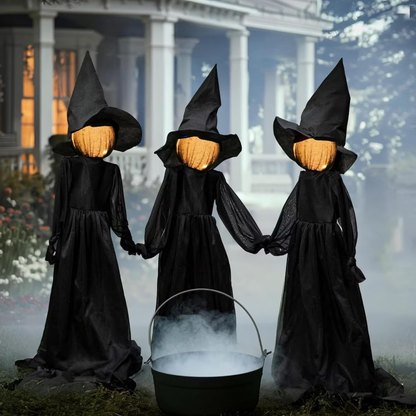 Lighted Halloween Witch Stakes Yard Decor