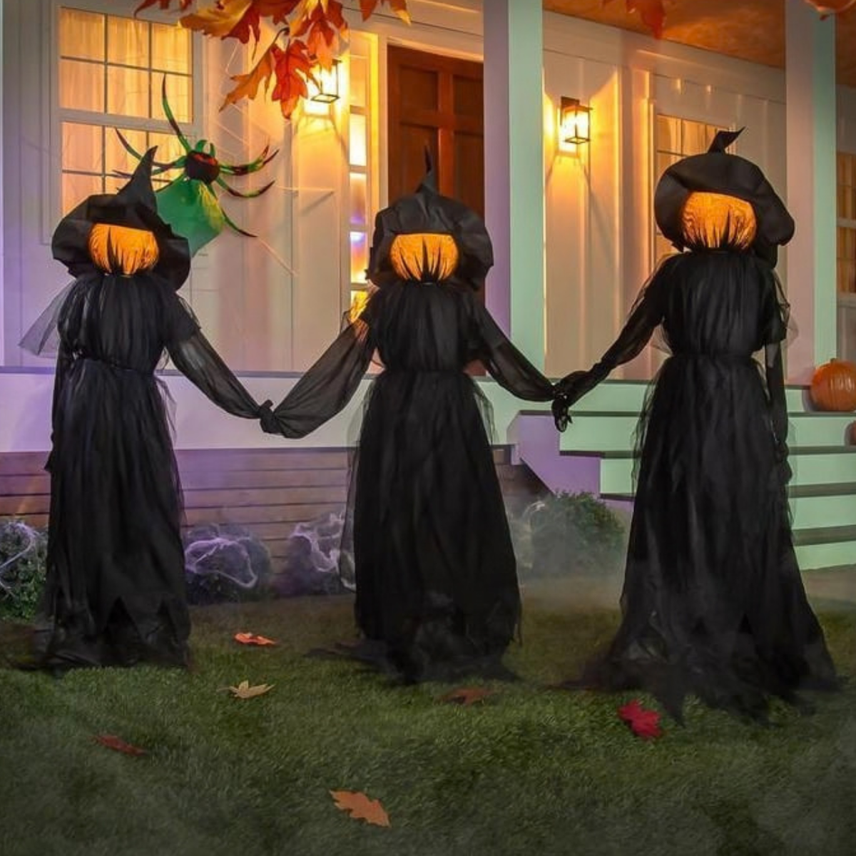 Lighted Halloween Witch Stakes Yard Decor