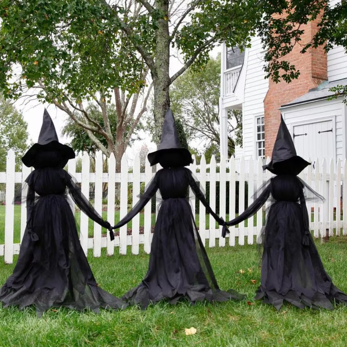 Lighted Halloween Witch Stakes Yard Decor