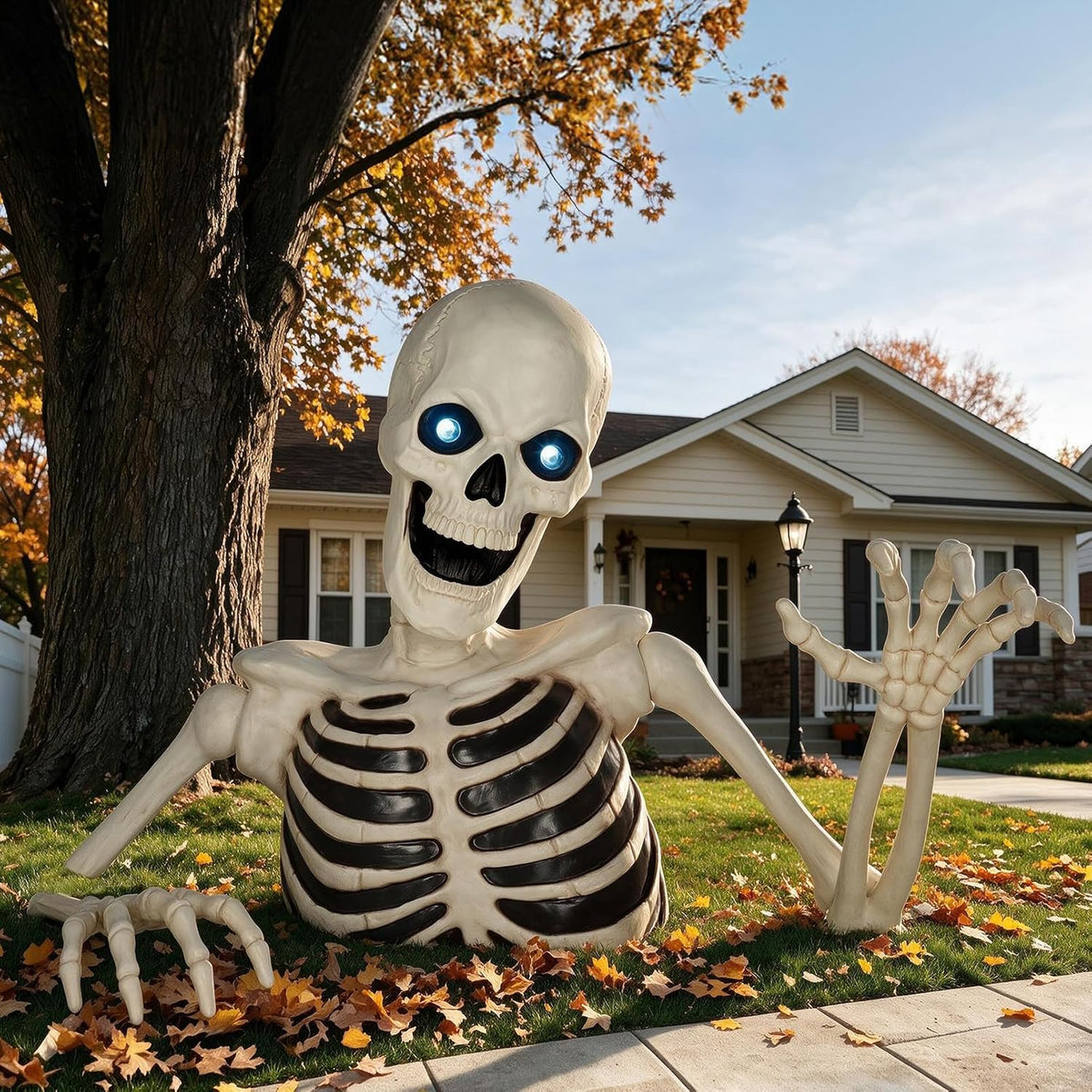Giant Halloween LED Ground Breaking Skeleton