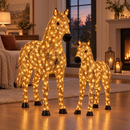 Double Horse LED Christmas Decoration Set