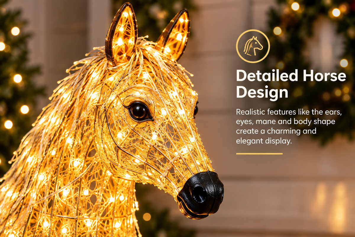 Double Horse LED Christmas Decoration Set