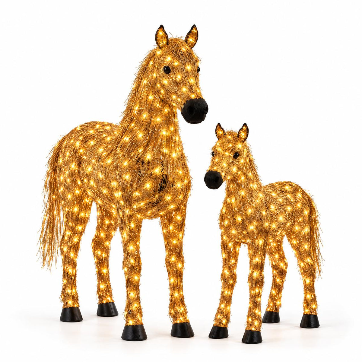 Double Horse LED Christmas Decoration Set
