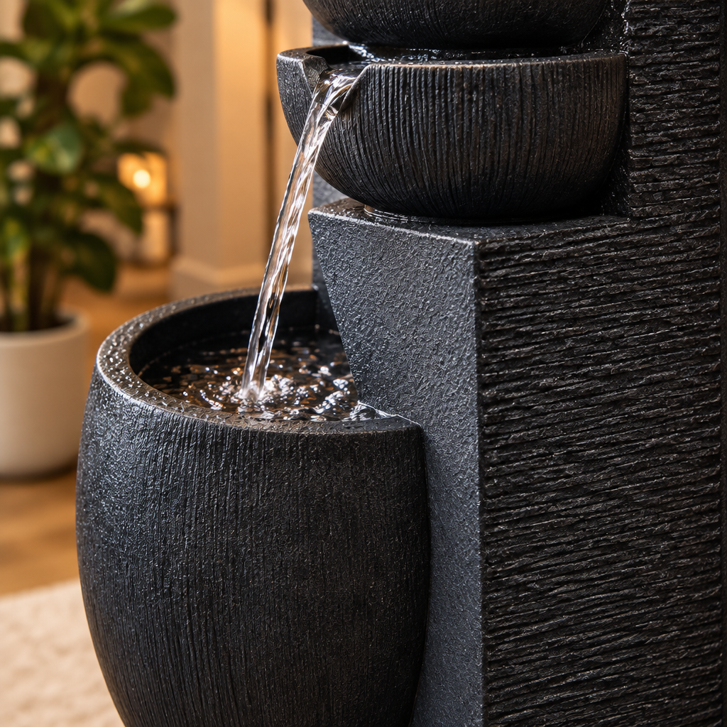 5-Tier LED Outdoor Waterfall Fountain