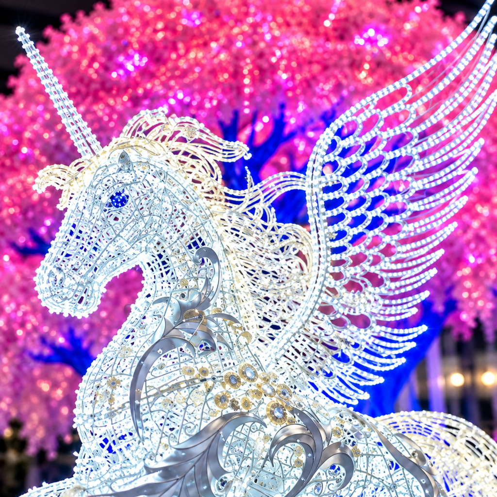 LED Unicorn Carriage Christmas Decoration