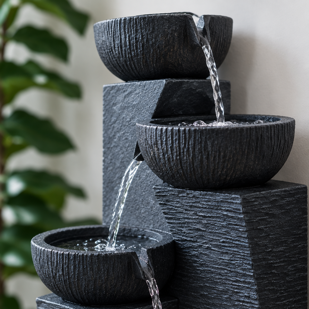 5-Tier LED Outdoor Waterfall Fountain