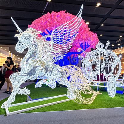 LED Unicorn Carriage Christmas Decoration