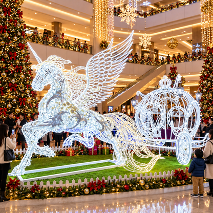 LED Unicorn Carriage Christmas Decoration
