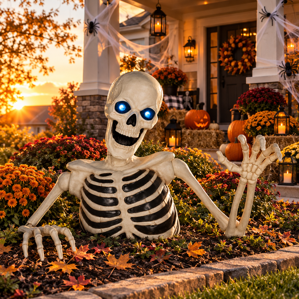 Giant Halloween LED Ground Breaking Skeleton