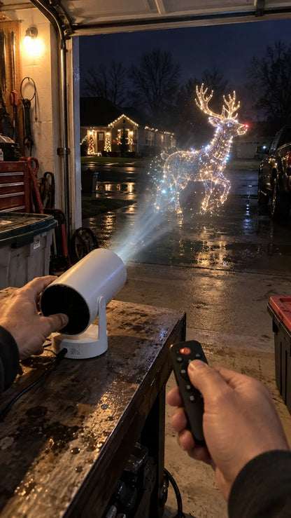 Pane Light™ Christmas Projector – 3D Holiday Scene Outdoor Light