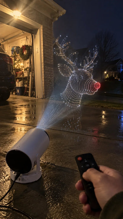 Pane Light™ Christmas Projector – 3D Holiday Scene Outdoor Light
